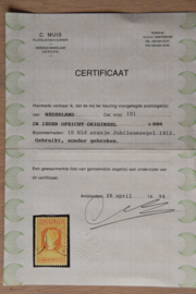 NEDERLAND 1913 NVPH 90-101 GESTEMPELD CERTIFICAAT ++ A 438AB