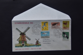 NEDERLAND 1961 FDC E47 OPEN KLEP