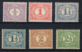 NEDERLAND 1899 NVPH 50-55 PLAK(REST) ++ F 382