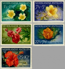 ANTILLEN 1955 NVPH SERIE 248 BLOEMEN FLOWERS