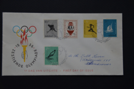 NEDERLAND 1956 FDC E26 GESLOTEN KLEP