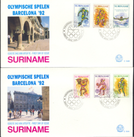 REP. SURINAME ZBL FDC E154 AB OLYMPISCHE SPELEN