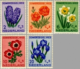 NEDERLAND 1953 NVPH SERIE 602 BLOEMEN FLOWERS