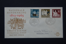 NEDERLAND 1963 FDC 61 GETYPT OPEN KLEP ++ VOORBEELD SCAN