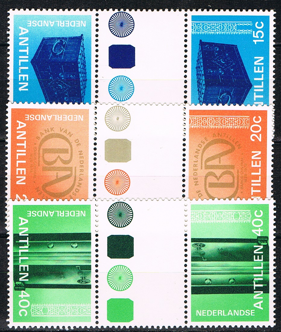 ANTILLEN 1978 NVPH SERIE 573a keerdrukken met tussenstrook