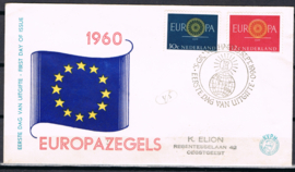 NEDERLAND 1960 FDC E45 GESLOTEN KLEP