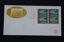 NEDERLAND NVPH FDC E  221 BLOK VAN 4 BLANCO OPEN KLEP