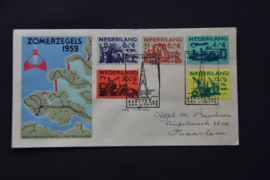 NEDERLAND 1959 FDC E38 GESLOTEN KLEP