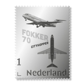2024 NEDERLAND FOKKER 70 CITYHOPPER ZILVEREN ZEGEL