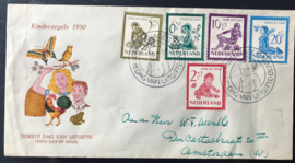 NEDERLAND 1950 FDC E4 KIND OPEN KLEP