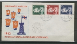 ANTILLEN 1962 FDC E 22C SCHAKEN OPEN