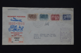 NEDERLAND 1952 FDC E10 OPEN GESNEDEN