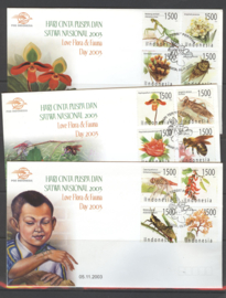 INDONESIË FDC 2003-11abc INSECTEN