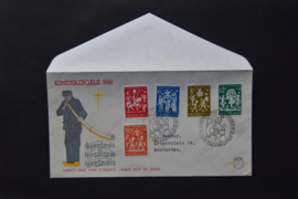 NEDERLAND 1961 FDC E49 OPEN KLEP