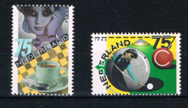 NEDERLAND 1986 NVPH 1359-60 ++ SPORT BILJARTEN DAMMEN