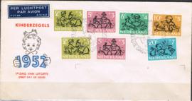 NEDERLAND 1952 FDC E11 OPEN KLEP