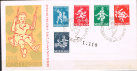 NEDERLAND 1958 FDC E36 OPEN KLEP