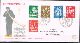 NEDERLAND 1961 FDC E49 OPEN KLEP