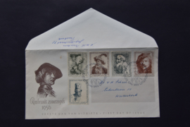 NEDERLAND 1956 FDC E25A OPEN KLEP