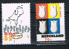 NEDERLAND 1992 NVPH 1518-19 ++ TULPEN LANDKAART