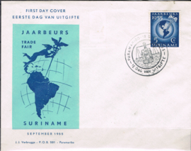 SURINAME  NVPH FDC E 07VB open maar met zegel (speciaal catalogus)