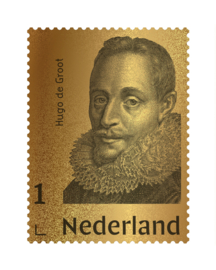 NEDERLAND GOUDEN ZEGEL HUGO DE GROOT LIMITED EDITION