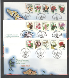 INDONESIË FDC 2004-01af BLOEMEN 6 FDC'S