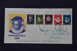 NEDERLAND 1956 FDC E28 OPEN KLEP