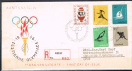 NEDERLAND 1956 FDC E26 OPEN KLEP