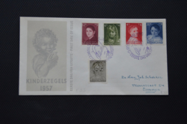 NEDERLAND 1957 FDC E33 GESLOTEN KLEP