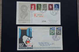 FDC JAARGANG 1957 COMPLEET GEBRUIKT. CAT 119€