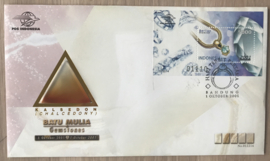 INDONESIË FDC 2001-14b + EDELSTEEN