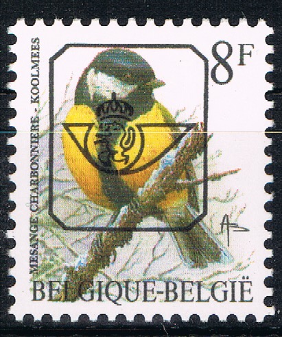 VOGELS Type " Buzin " Voorafgestempeld. Gom P8 Fluor (OBP) ++ D(B) 215