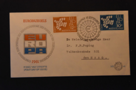 NEDERLAND 1961 FDC E48 OPEN KLEP