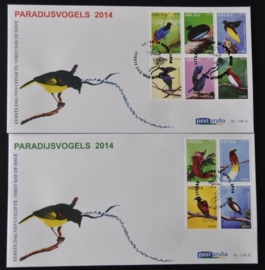 ARUBA 2014 FDC E 196 AB PARADIJS VOGELS