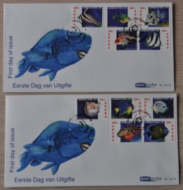 ARUBA 2011 FDC E 167BB VISSEN FISHES BEIDE FDC 167B