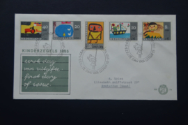 NEDERLAND 1965 FDC 76 GETYPT OPEN KLEP ++ VOORBEELD SCAN