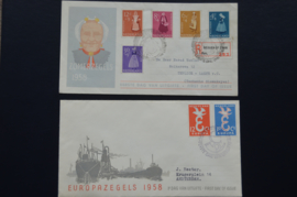 FDC JAARGANG 1958 COMPLEET GEBRUIKT. CAT 58€