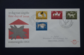 NEDERLAND 1964 FDC 63 GETYPT OPEN KLEP ++ VOORBEELD SCAN