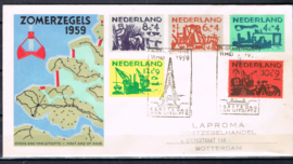 NEDERLAND 1959 FDC E38 GESLOTEN KLEP