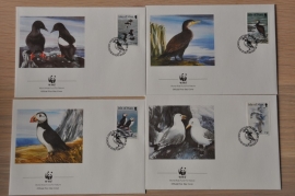 259 + FDC WWF WNF WERELD NATUUR FONDS ++ ISLA OF MAN VOGELS BIRDS