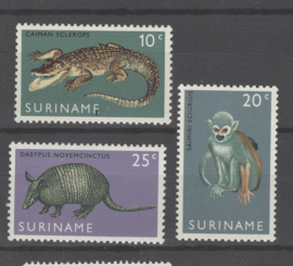 SURINAME POSTFRIS NVPH 516-18 DIEREN ANIMALS