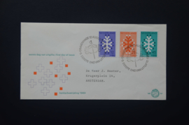 NEDERLAND 1969 FDC 97 GETYPT OPEN KLEP ++ VOORBEELD SCAN