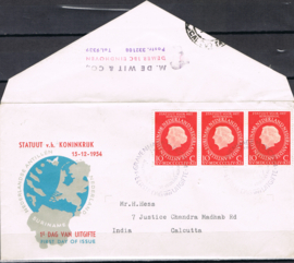 NEDERLAND 1954 FDC E20 OPEN KLEP