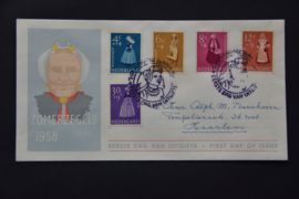 NEDERLAND 1958 FDC E34 GESLOTEN KLEP