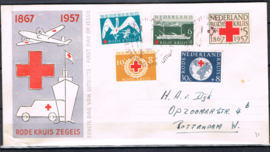 NEDERLAND 1957 FDC E31 GESLOTEN KLEP