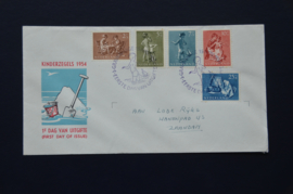 NEDERLAND 1954 FDC E19 GESLOTEN KLEP