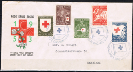 NEDERLAND 1953 FDC E14 GESLOTEN KLEP