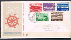 NEDERLAND 1957 FDC E29 GESLOTEN KLEP
