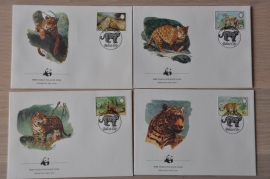 278 + FDC WWF WNF WERELD NATUUR FONDS ++ BELIZE KAT CAT POEMA